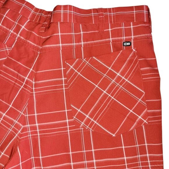 Red Plaid Athletic Shorts - Picture 2 of 5